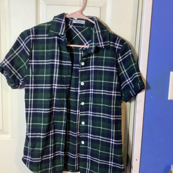Women’s Measeor short sleeve plaid button down Shirt Size S - Picture 1 of 16